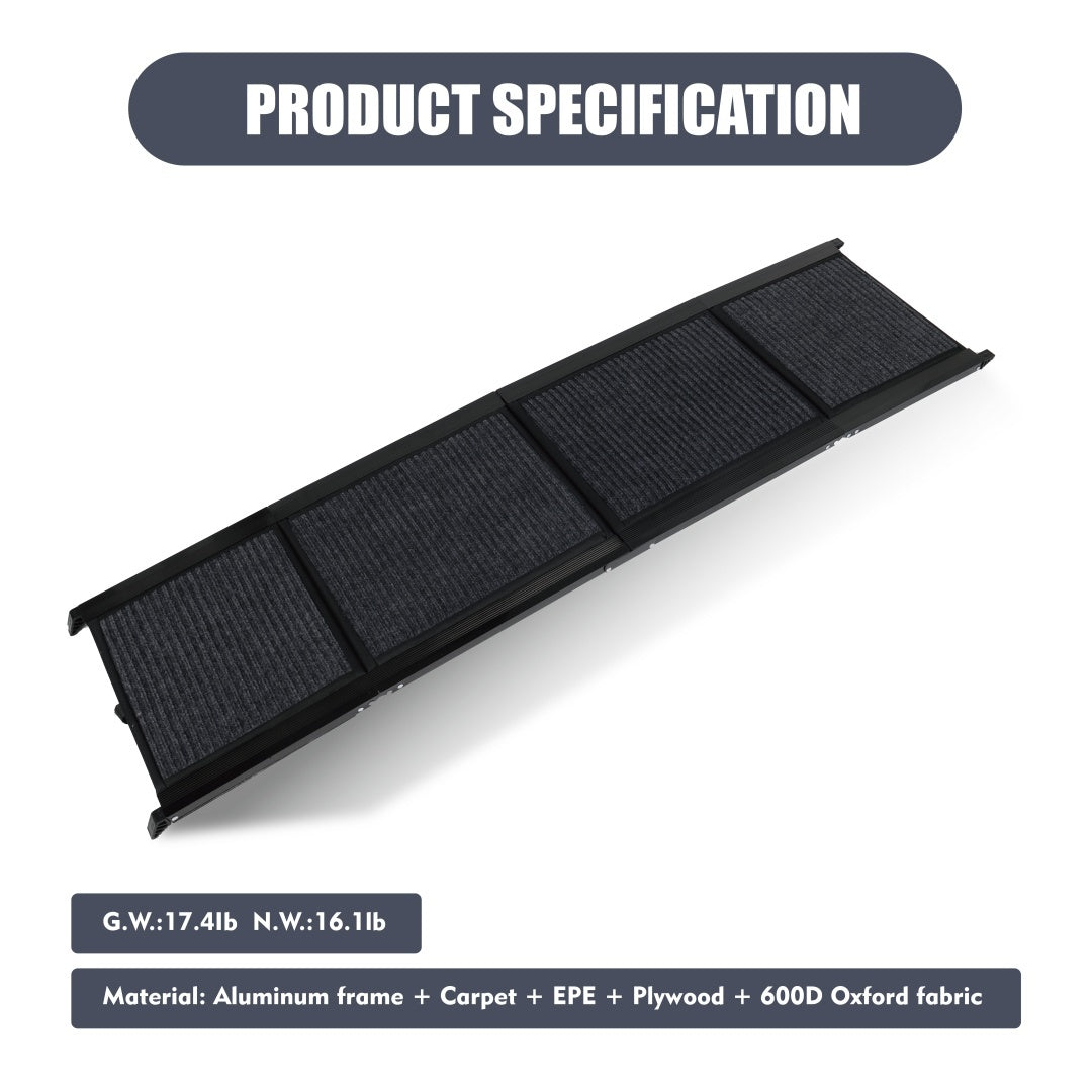 Fiery Steps Dog Ramp – Foldable Car Ramp for Medium & Large Dogs