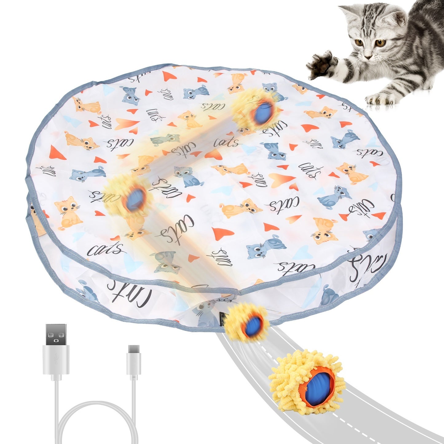 Smart Motion Cat Toy Ball – Rechargeable, Interactive & Fun