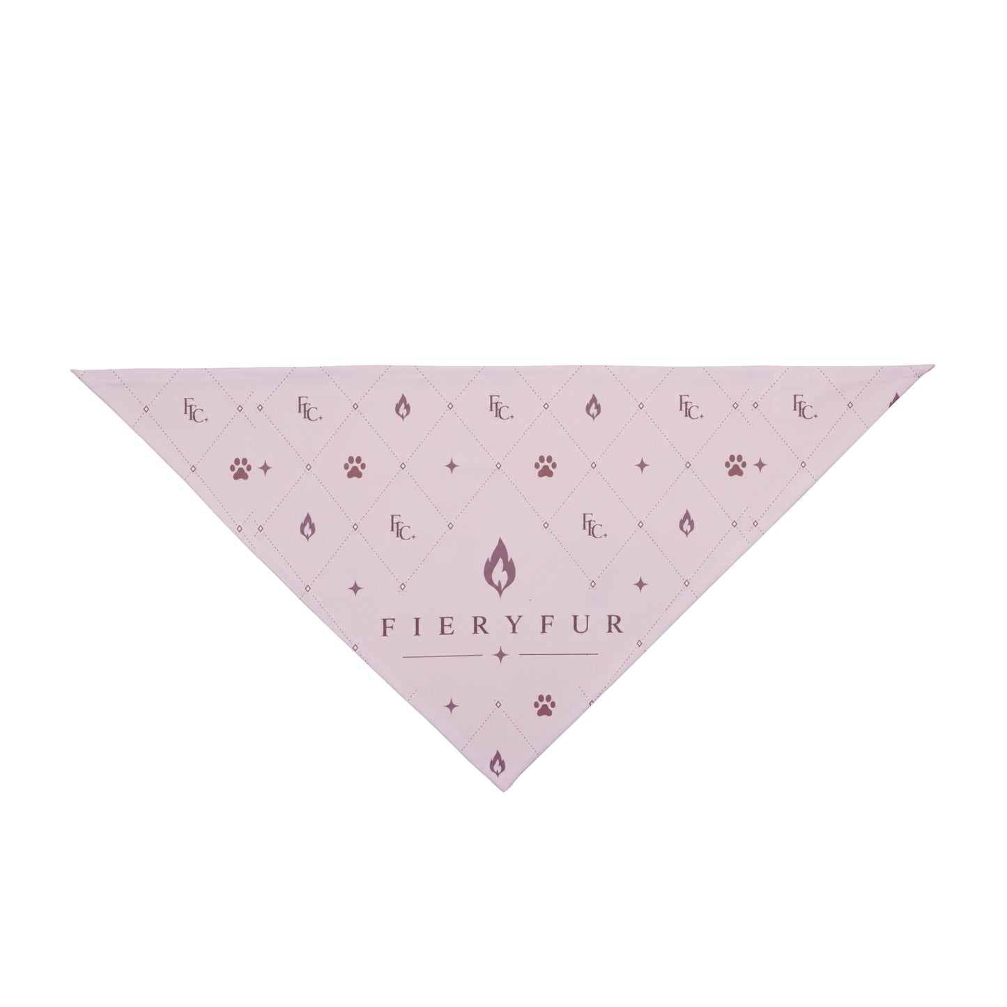 FieryFur Pink Diamond Pet Bandana — Stylish Triangle Scarf with Paw Print Design