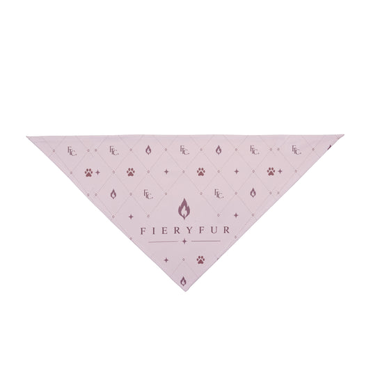 FieryFur Pink Diamond Pet Bandana — Stylish Triangle Scarf with Paw Print Design