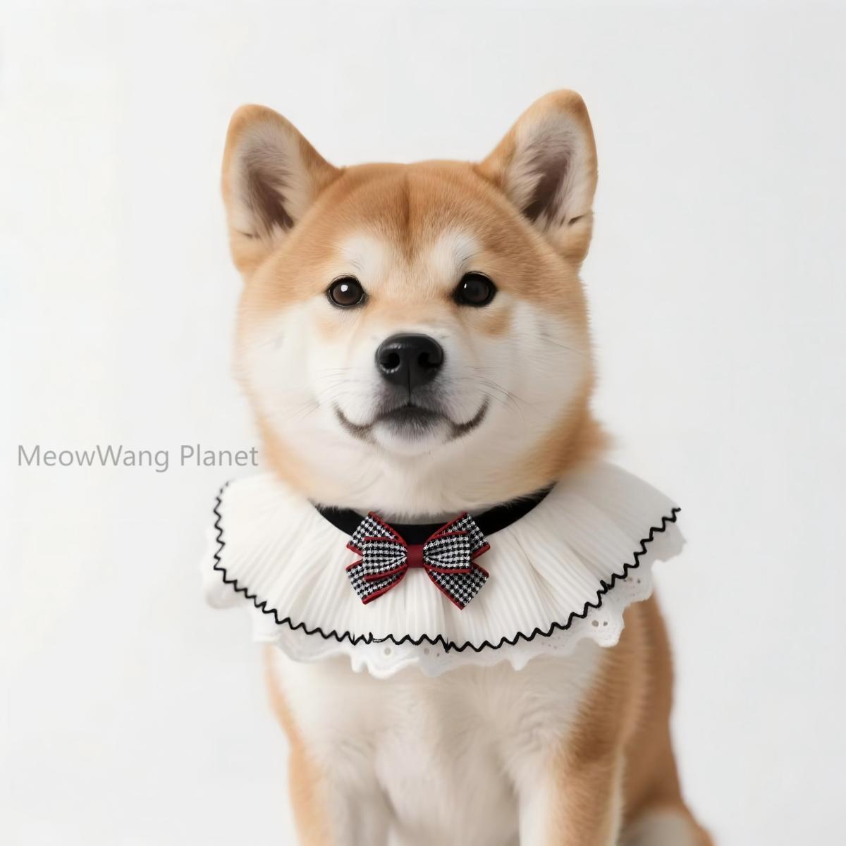 FieryFur Lace Bow Pet Collar – Elegant Handcrafted Neck Accessory for Cats & Small Dogs