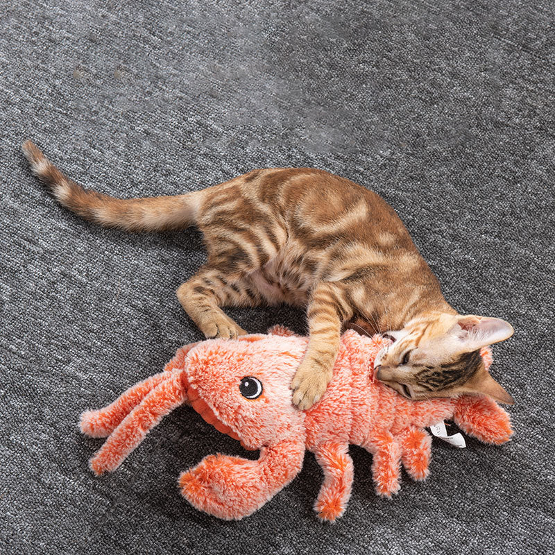 Electric Jumping Shrimp Cat Toy – USB Rechargeable Interactive Plush Lobster