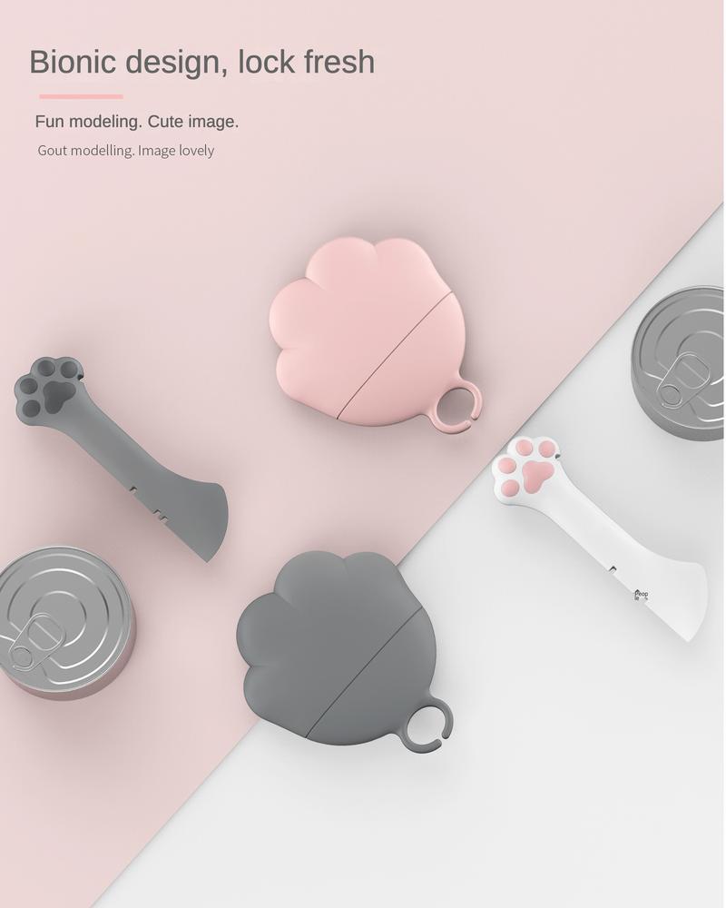 Pet Canned Spoon & Jar Opener – Multifunctional Silicone Pet Food Spoon and Can Lid Set