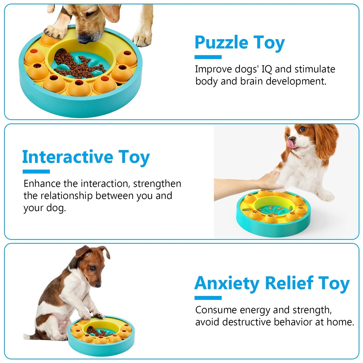Interactive Dog Puzzle Feeder Toy – Slow Feeding Wheel with Treat Dispenser for IQ Training & Mental Enrichment
