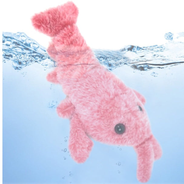 Electric Jumping Shrimp Cat Toy – USB Rechargeable Interactive Plush Lobster