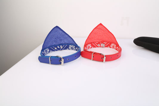 Adjustable Bandana Leather Pet Collar – Triangle Scarf Design