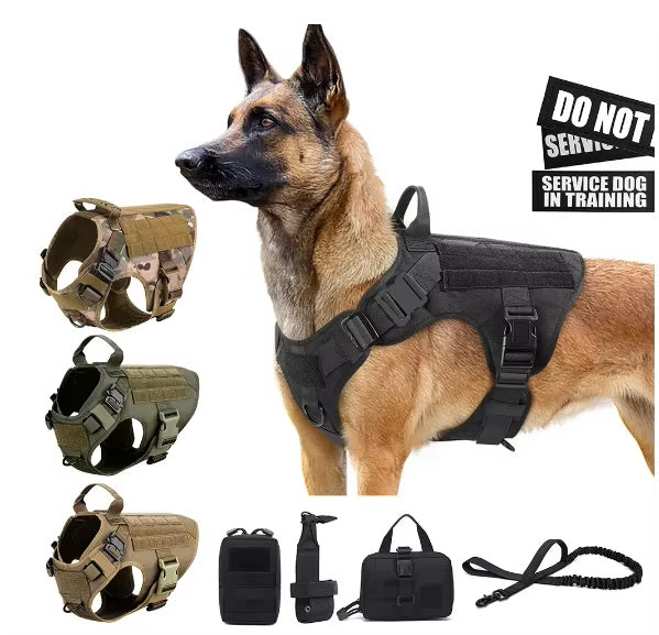 Pet Harness Luxury Dog Leash Set – Tactical 1000D Nylon Camouflage Training Vest