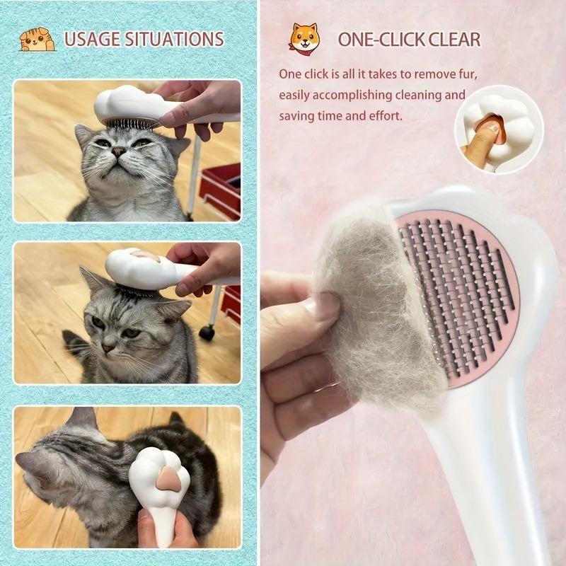 Paw-Shaped Pet Grooming Brush – Hair Removal Comb for Dogs & Cats