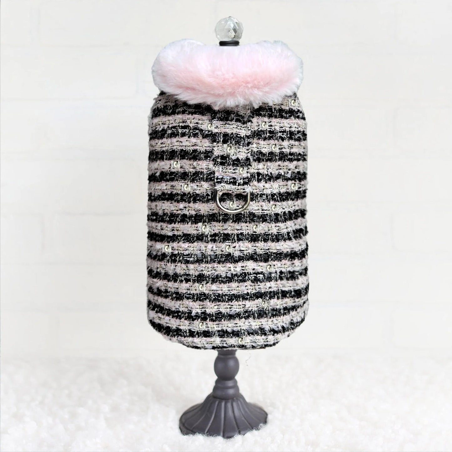 Hello Doggie Annabella Dog Coat – Luxury Faux Mink Lined Designer Pet Coat Hello Doggie