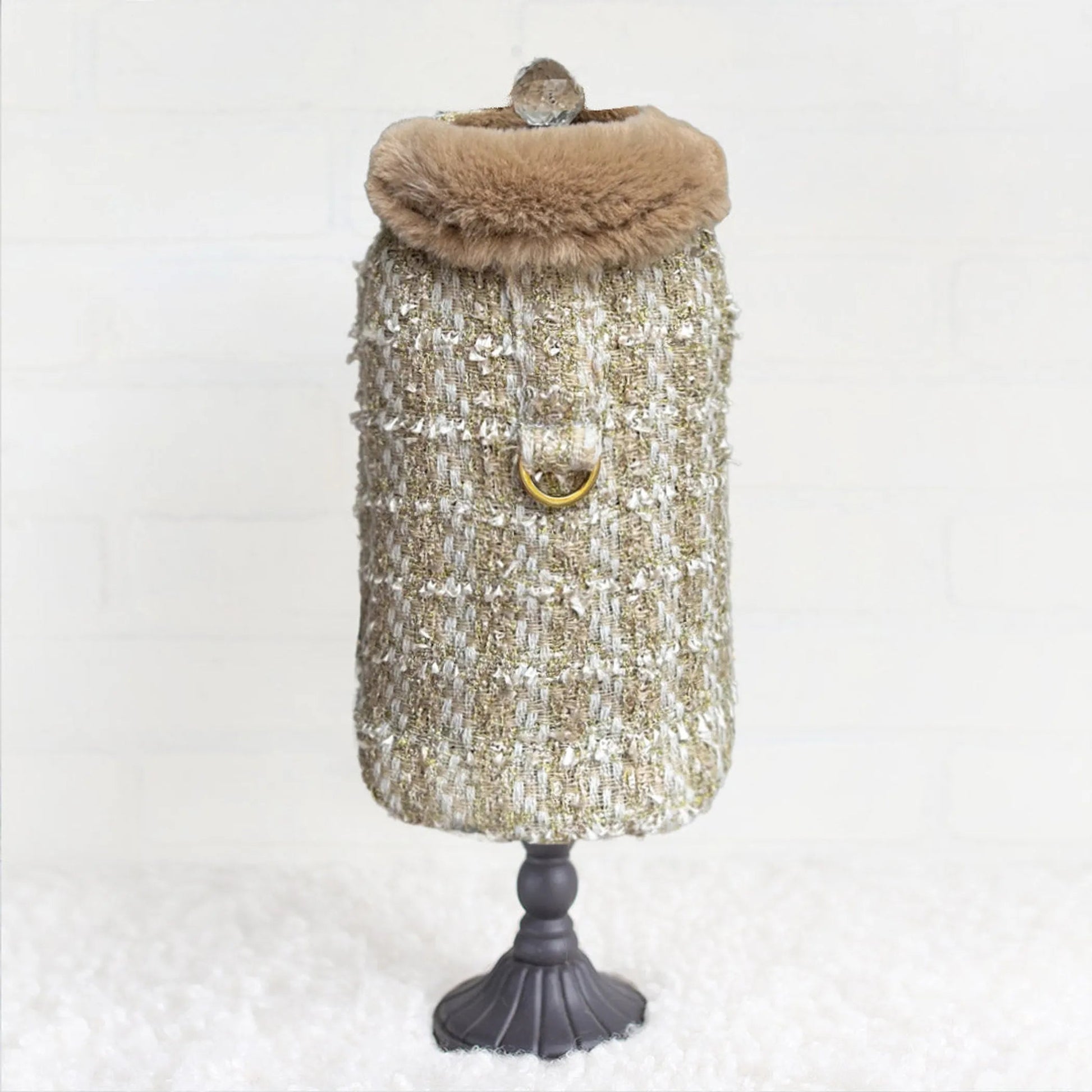 Hello Doggie Annabella Dog Coat – Luxury Faux Mink Lined Designer Pet Coat Hello Doggie