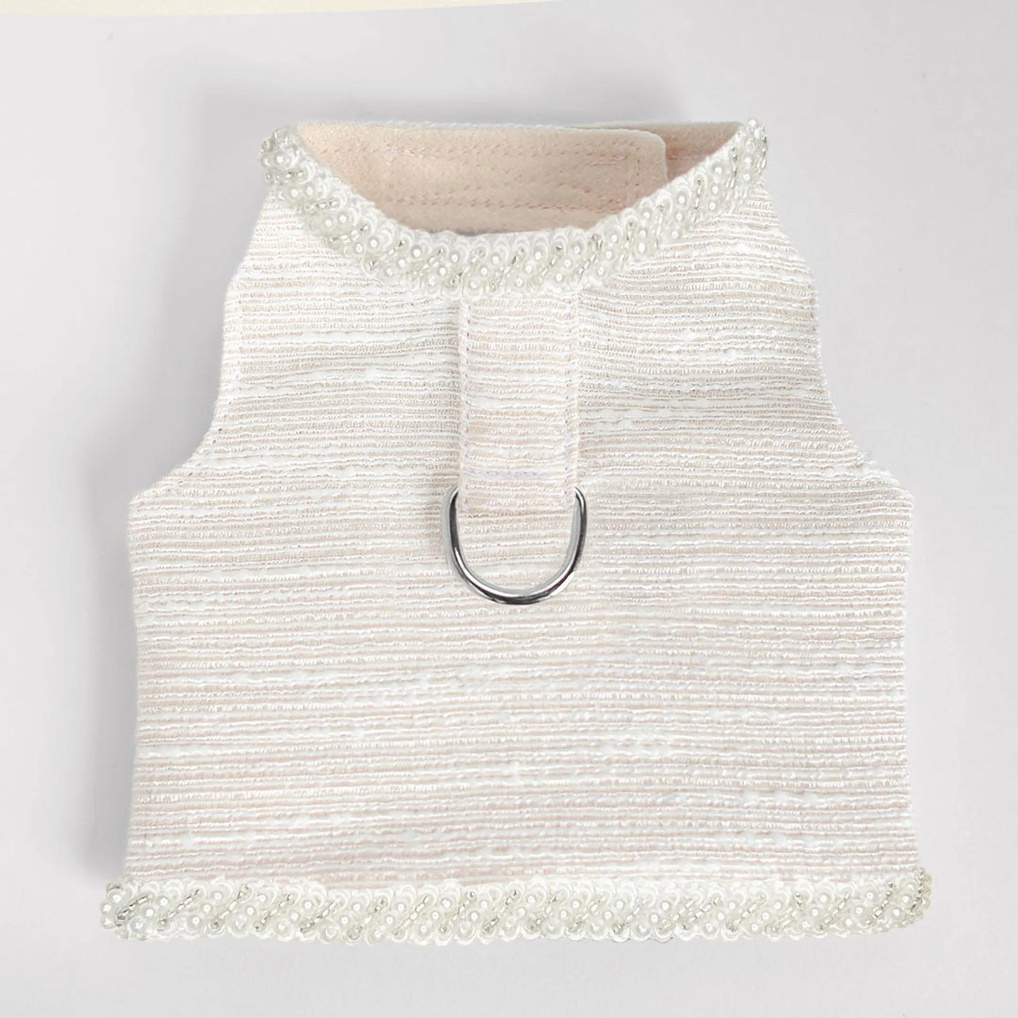 Delicate lace and crystal details on Isabella luxury dog harness – stylish small dog harness
