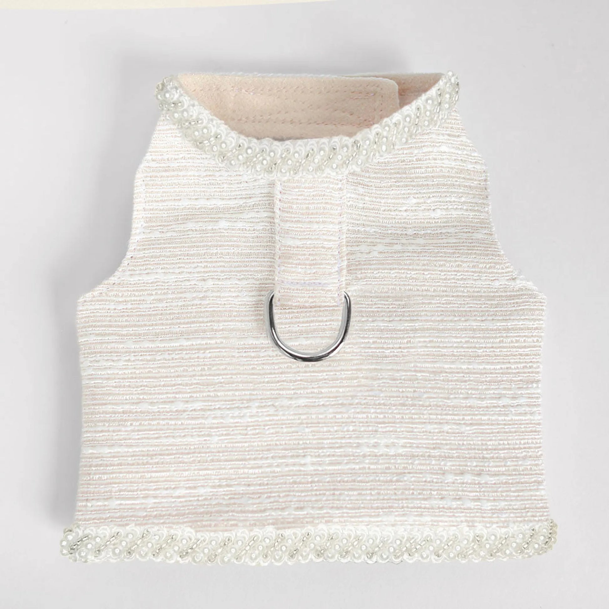 Delicate lace and crystal details on Isabella luxury dog harness – stylish small dog harness