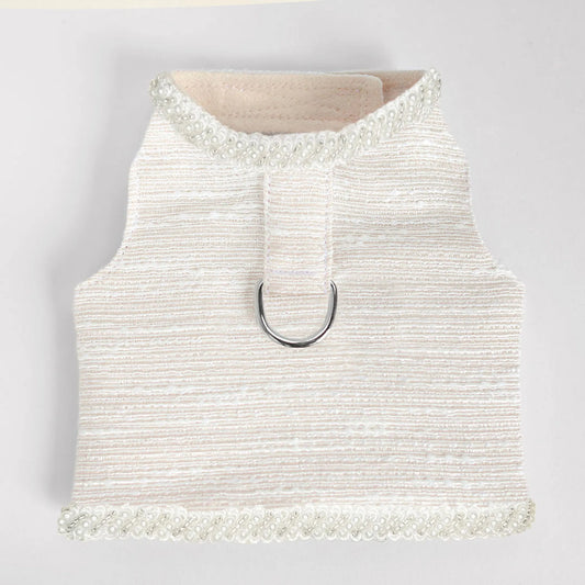 Delicate lace and crystal details on Isabella luxury dog harness – stylish small dog harness