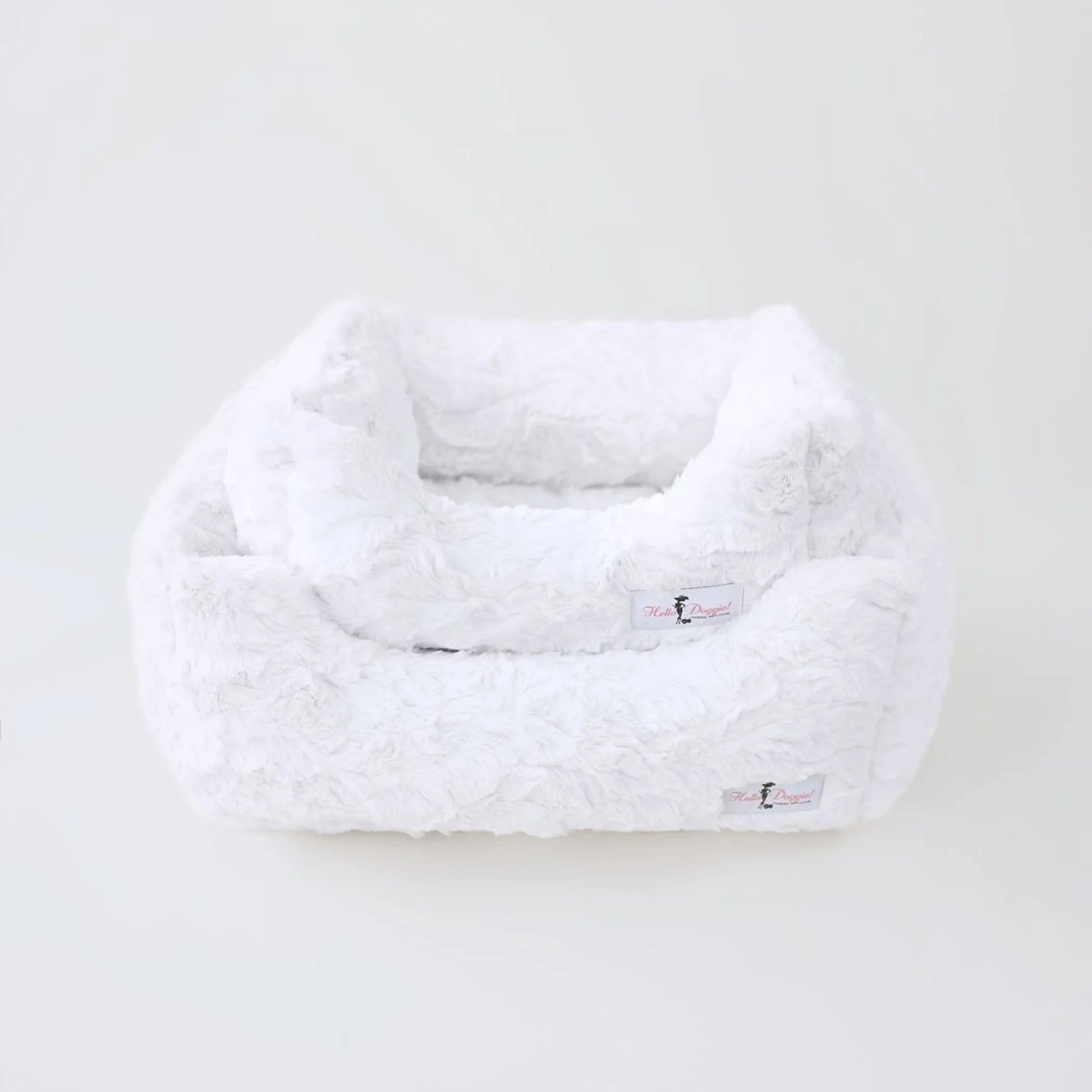 Bella luxury dog bed placed in modern living room – stylish orthopedic bed for small dogs USA