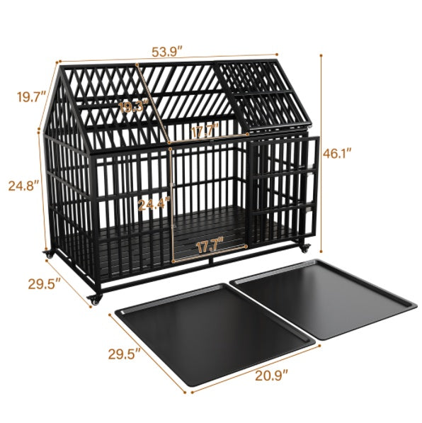 Fiery Fortress 54” Heavy Duty Dog Crate for Large & XL Dogs