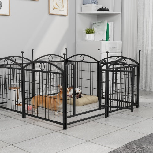 24-Inch 8-Panel Metal Dog Playpen – Foldable Indoor & Outdoor Pet Exercise Pen