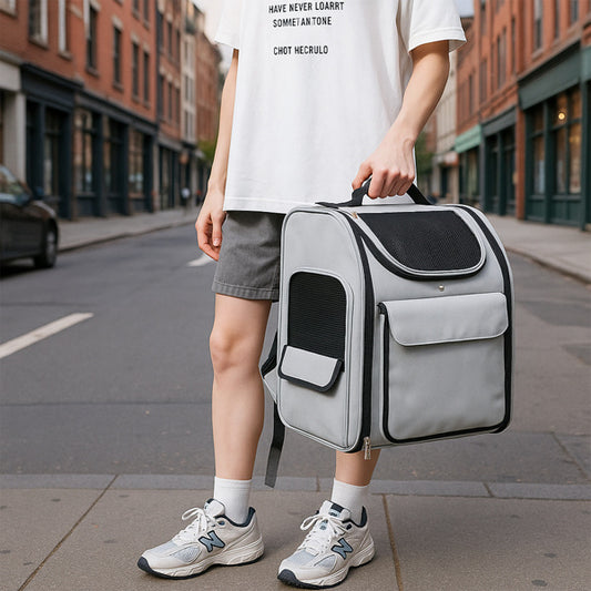 Expandable Pet Carrier Backpack – Breathable Travel Bag for Cats & Small Dogs (Up to 26 lbs)