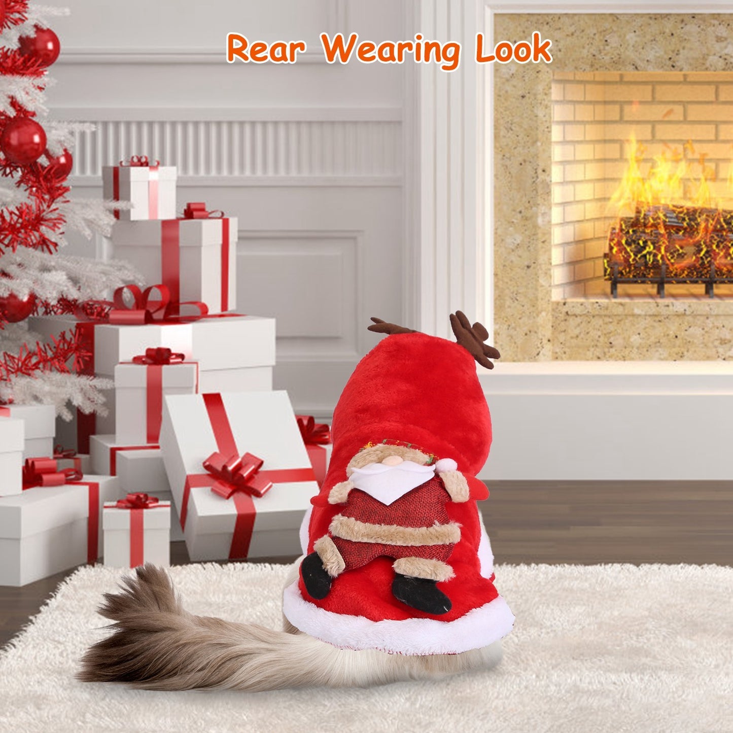 Pet Christmas Clothes – Santa Claus & Reindeer Antlers Costume for Cats and Small Dogs