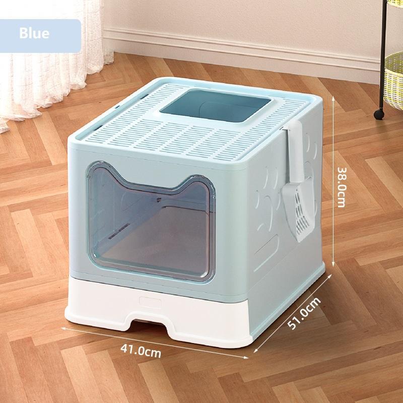 Cat Litter Box with Front Entry & Top Exit – Enclosed Extra Large Litter Box with Scoop & Filter Lid