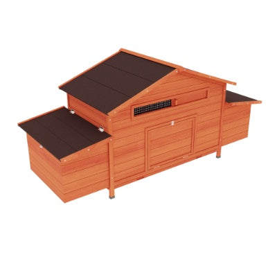 Large Wooden Chicken Coop with Nesting Boxes & Leakproof Tray