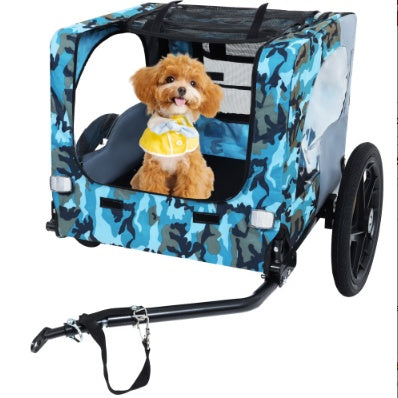 Fiery Trail Outdoor Collapsible Pet Bike Trailer – Heavy-Duty Dog & Cargo Carrier with 16" All-Terrain Wheels
