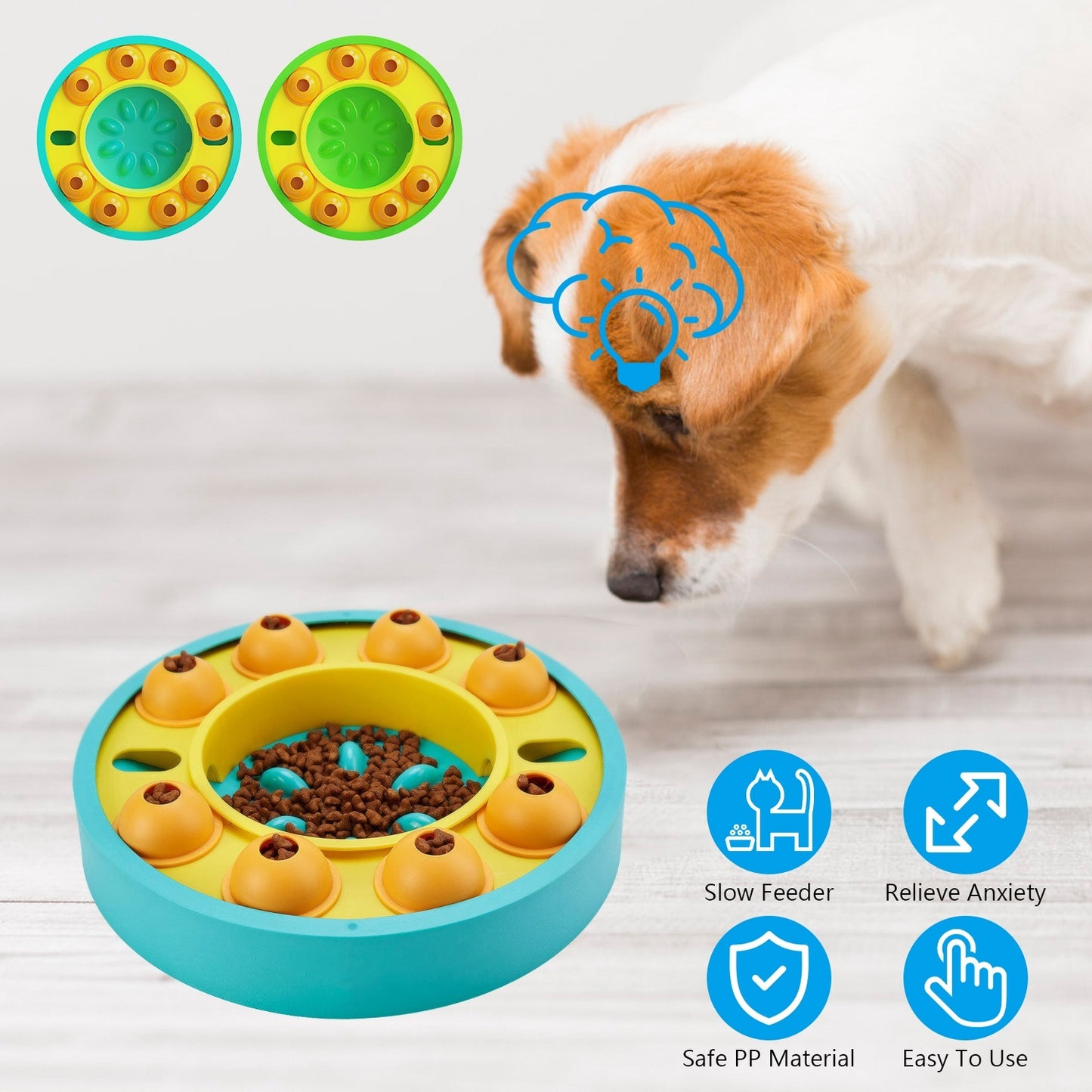 Interactive Dog Puzzle Feeder Toy – Slow Feeding Wheel with Treat Dispenser for IQ Training & Mental Enrichment