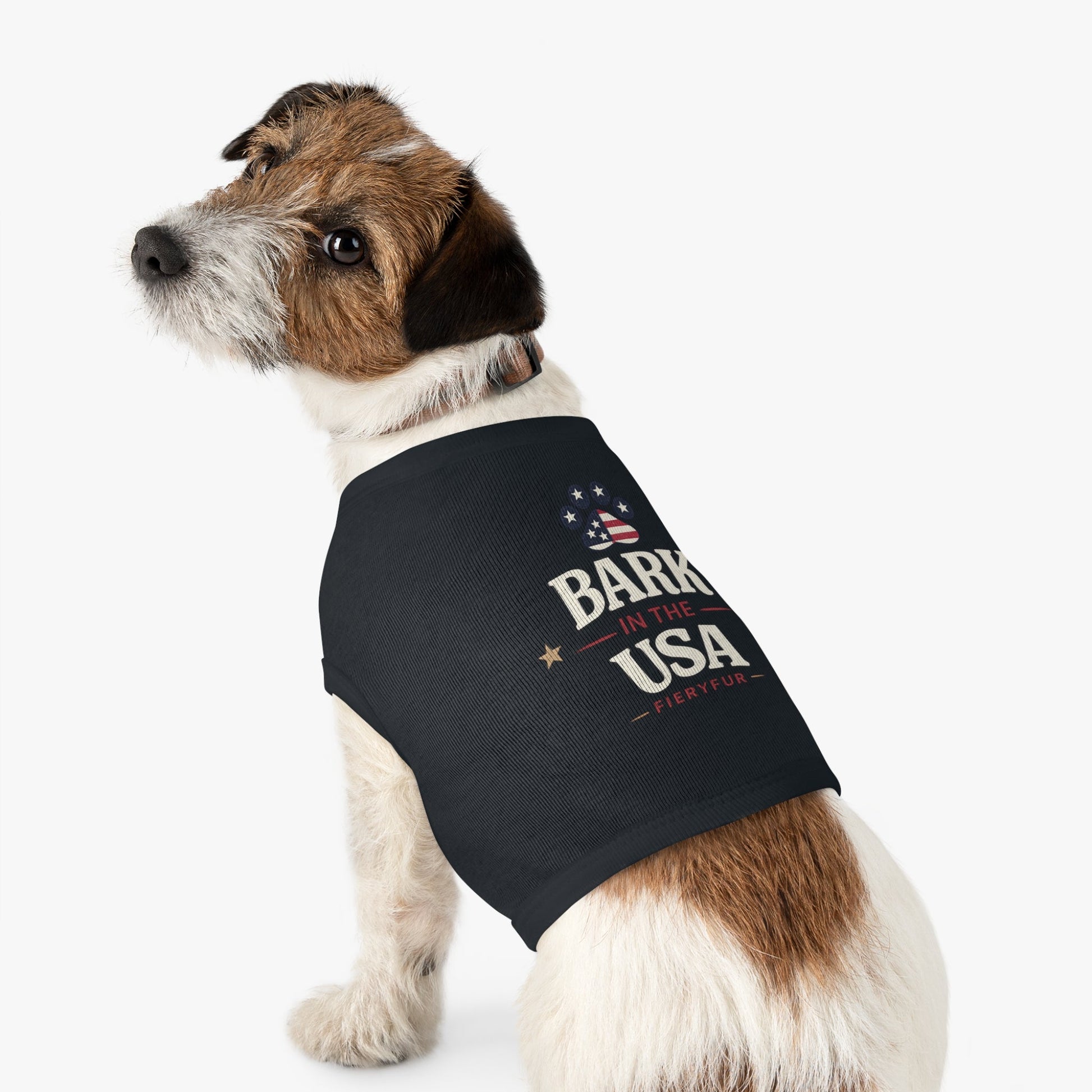 Patriotic Pet Tank Top for Dogs | Bark In The USA Fiery Couture Printify