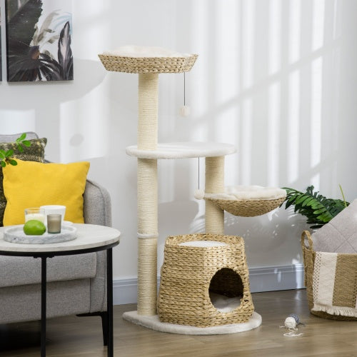 PawHut 47" Cat Tree – Multi-Level Cat Tower with Condo, Bed & Scratching Posts