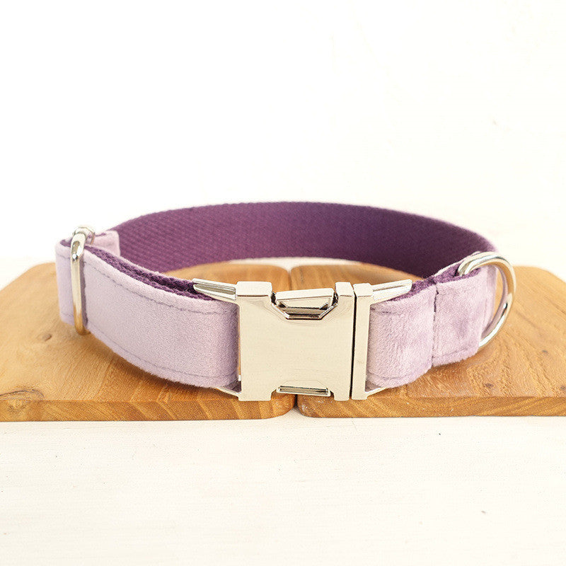 MUTTCO Drawstring Traction Belt Set – Soft Velvet Dog Collar & Leash Set