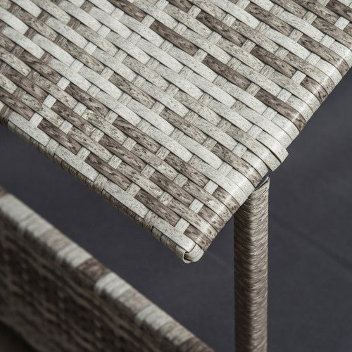 Outdoor Rattan Dog House with Canopy – Elevated Pet Bed with Waterproof Cushion, Cream