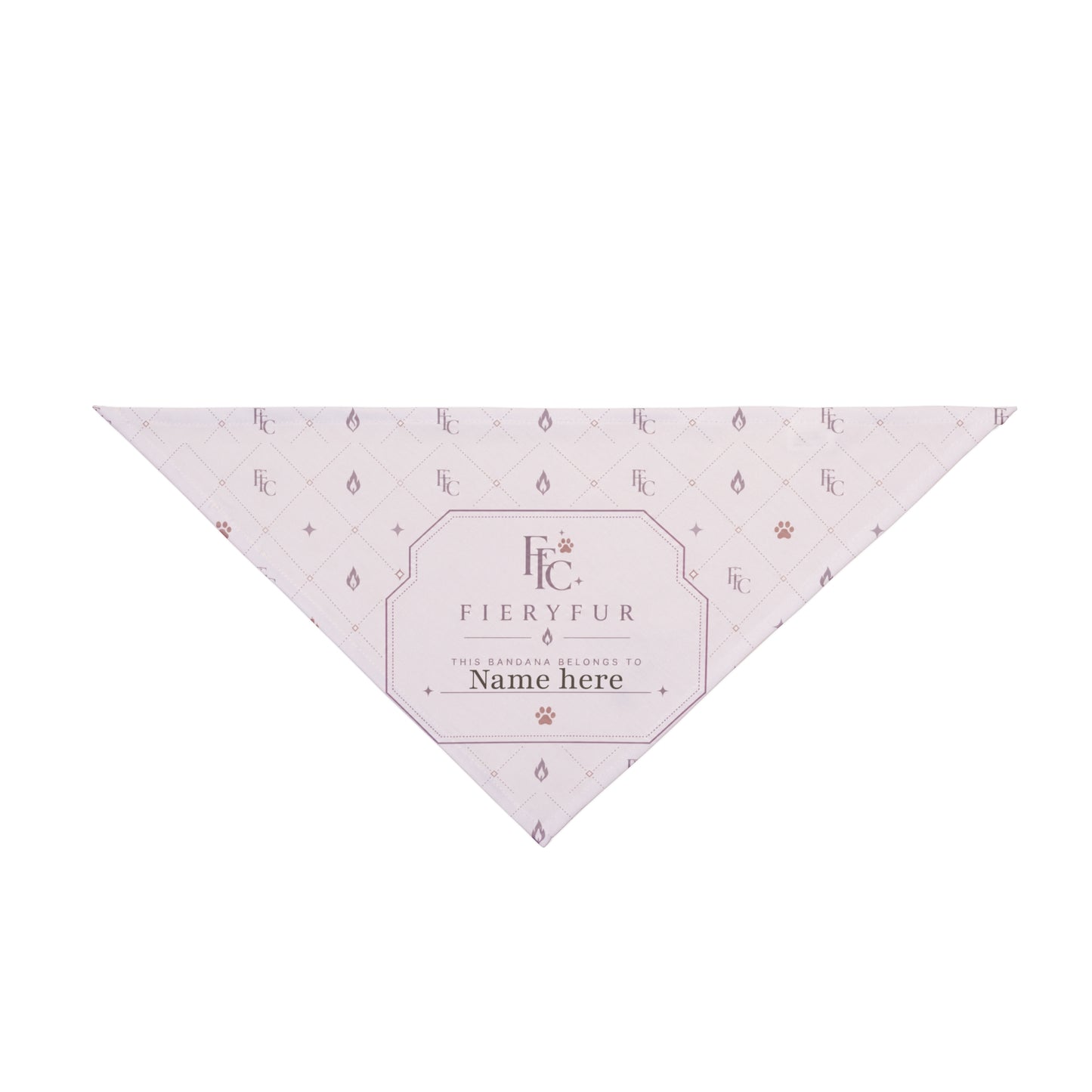 Luxury Personalized Pet Bandana for Dogs & Cats | Soft Mauve Personalized Luxury Fiery Couture