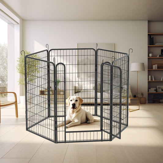 Fiery Guard 6-Panel Metal Dog Playpen – Secure, Sturdy & Spacious