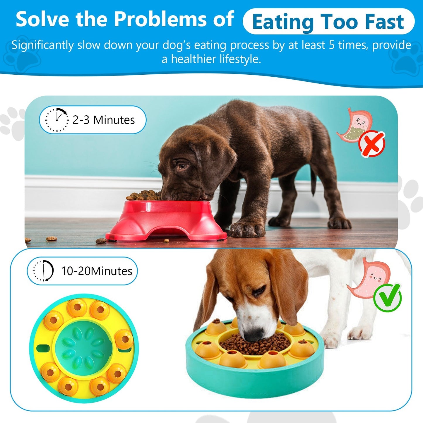 Interactive Dog Puzzle Feeder Toy – Slow Feeding Wheel with Treat Dispenser for IQ Training & Mental Enrichment