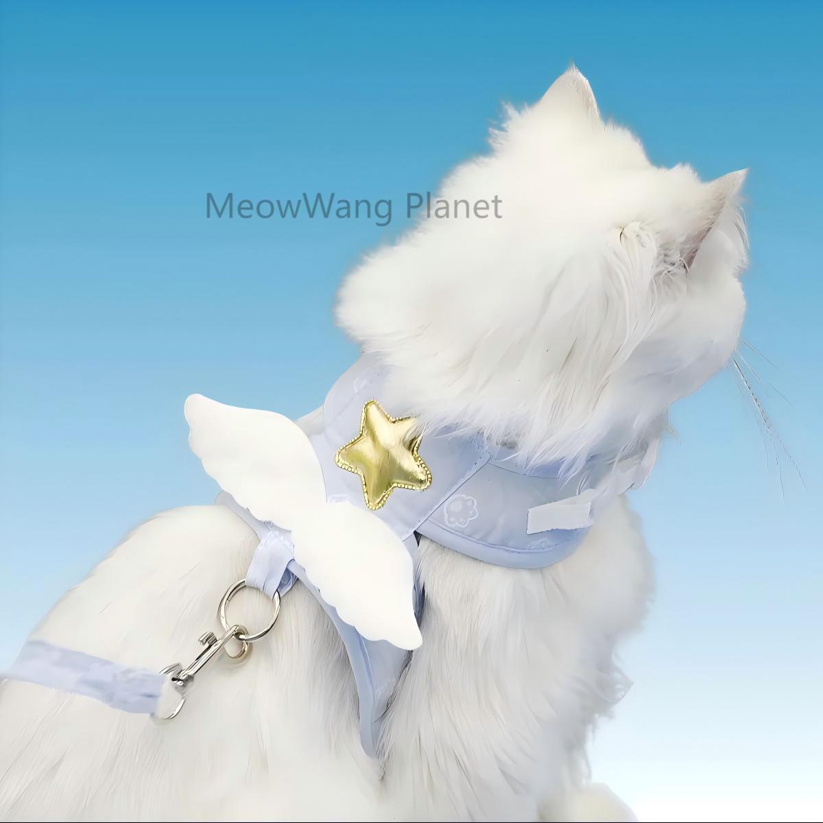 FieryFur Heavenly Angel Wings Pet Harness & Leash Set – Adjustable Escape-Proof Vest for Cats & Small Dogs