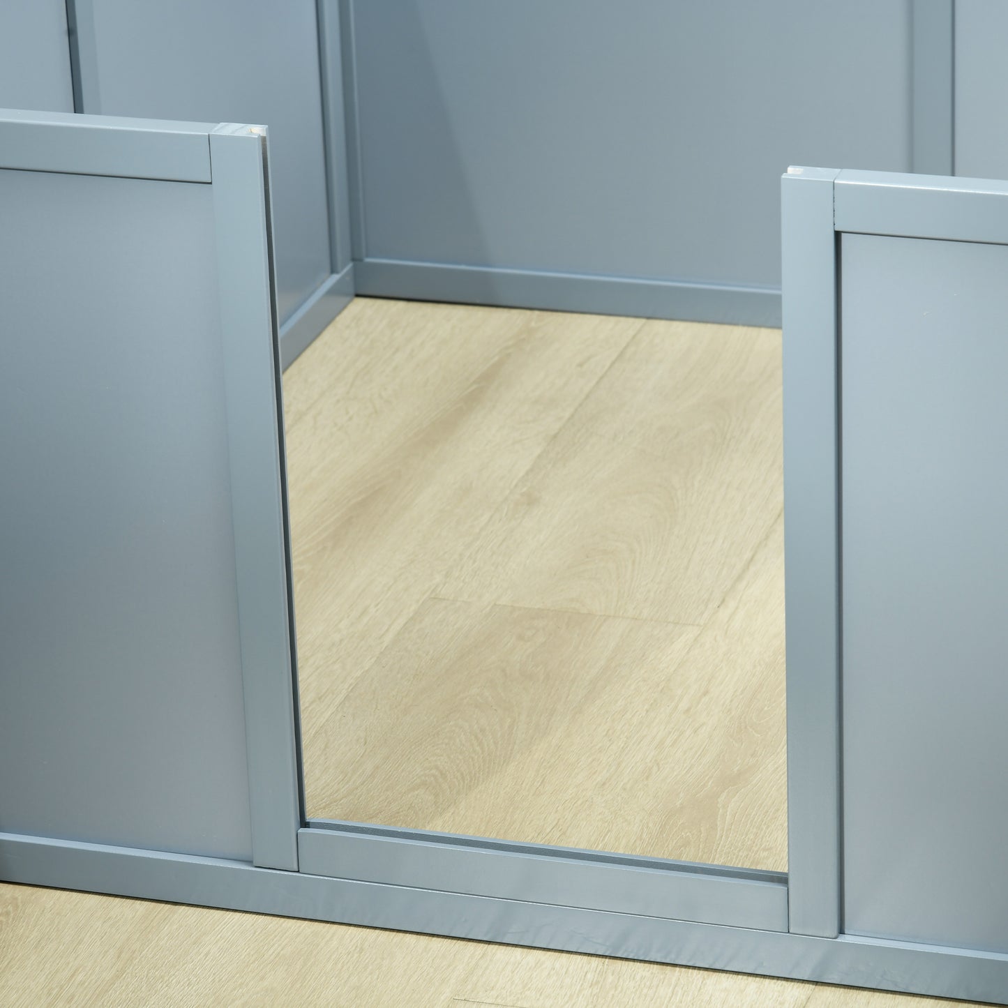 PawHut Dog Egg Crate for Mothers & Newborn Puppies – Indoor Puppy Playpen with Removable Doors, Grey