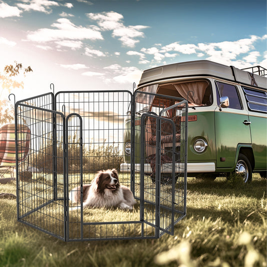 Fiery Guard 6-Panel Metal Dog Playpen – Secure, Sturdy & Spacious