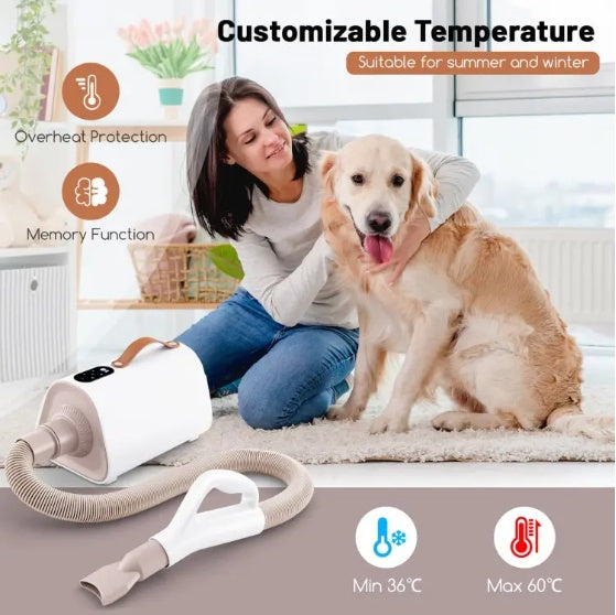 1 Pc Dog & Cat Hair Blower with Negative Ion Function & Adjustable Temperature – Professional Pet Dryer