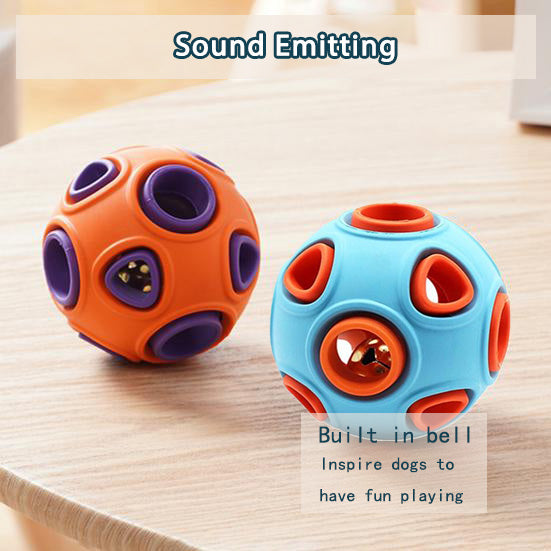 Dog Rubber Ball with Bell Sound – 2 Pack Interactive Chew Toy