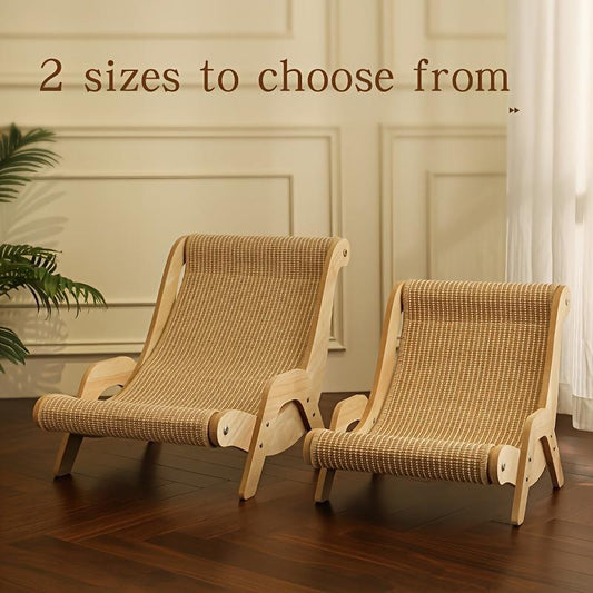 Fiery Lounge 2-in-1 Cat Hammock & Scratching Post – Durable Linen Rope Resting Chair for All Seasons