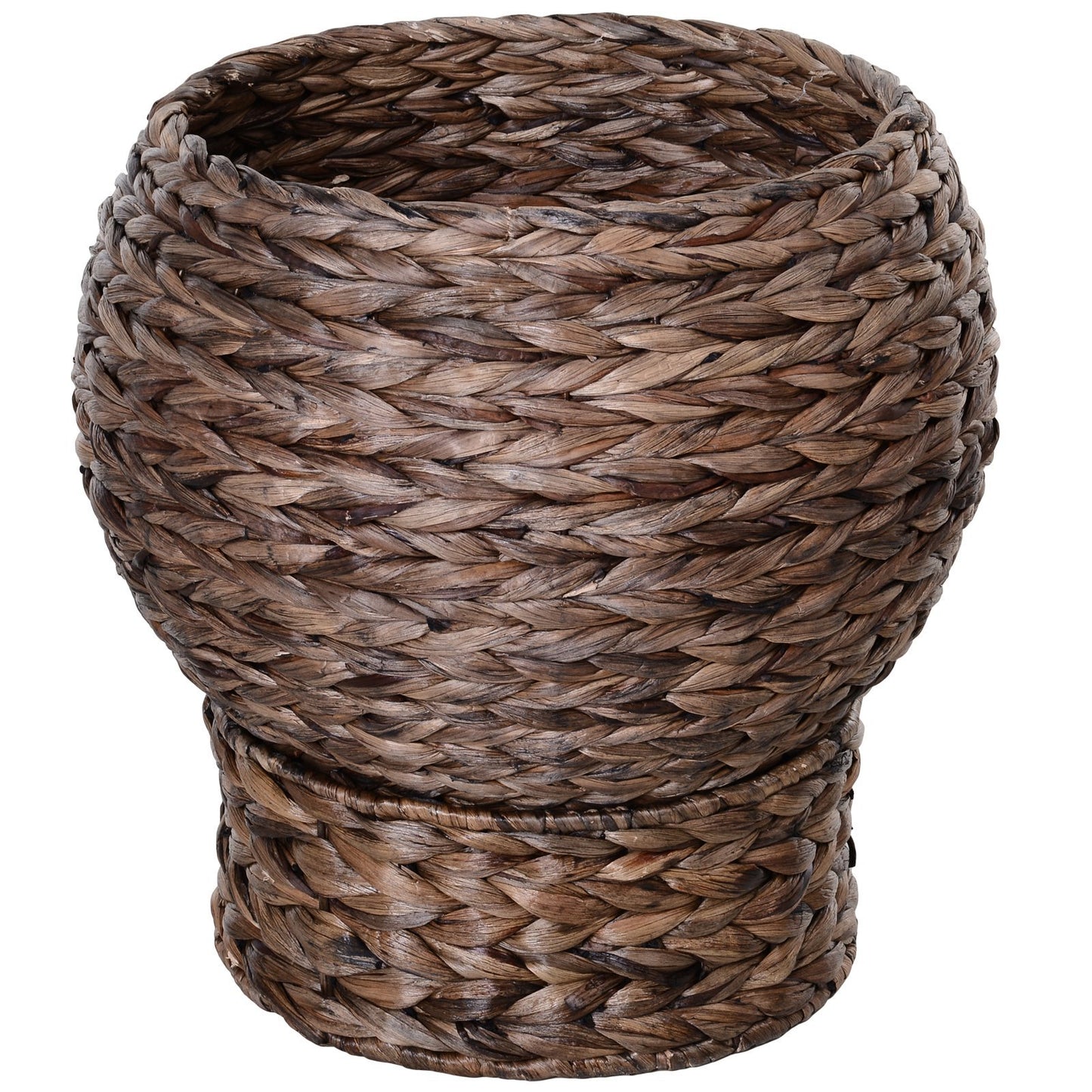 Handmade Wicker Elevated Cat Bed with Cushion — Dark Brown