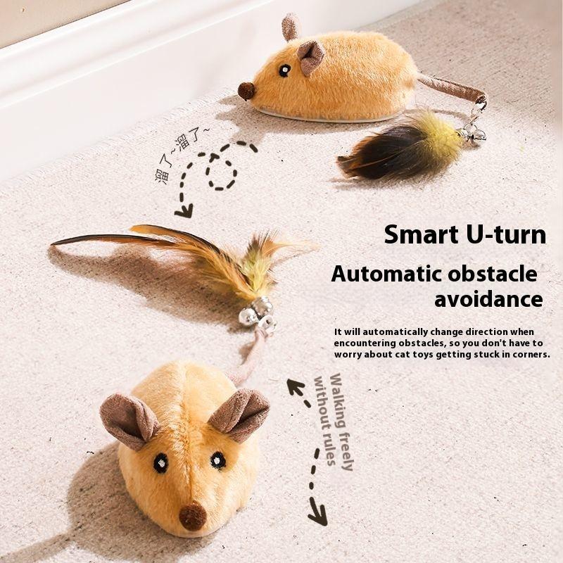 Electric Orange Mouse – Smart Interactive Cat Toy (Rechargeable)