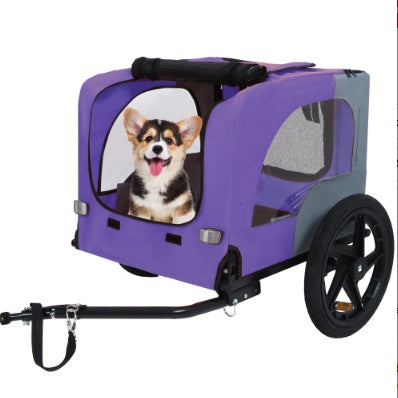 Fiery Trail Outdoor Collapsible Pet Bike Trailer – Heavy-Duty Dog & Cargo Carrier with 16" All-Terrain Wheels