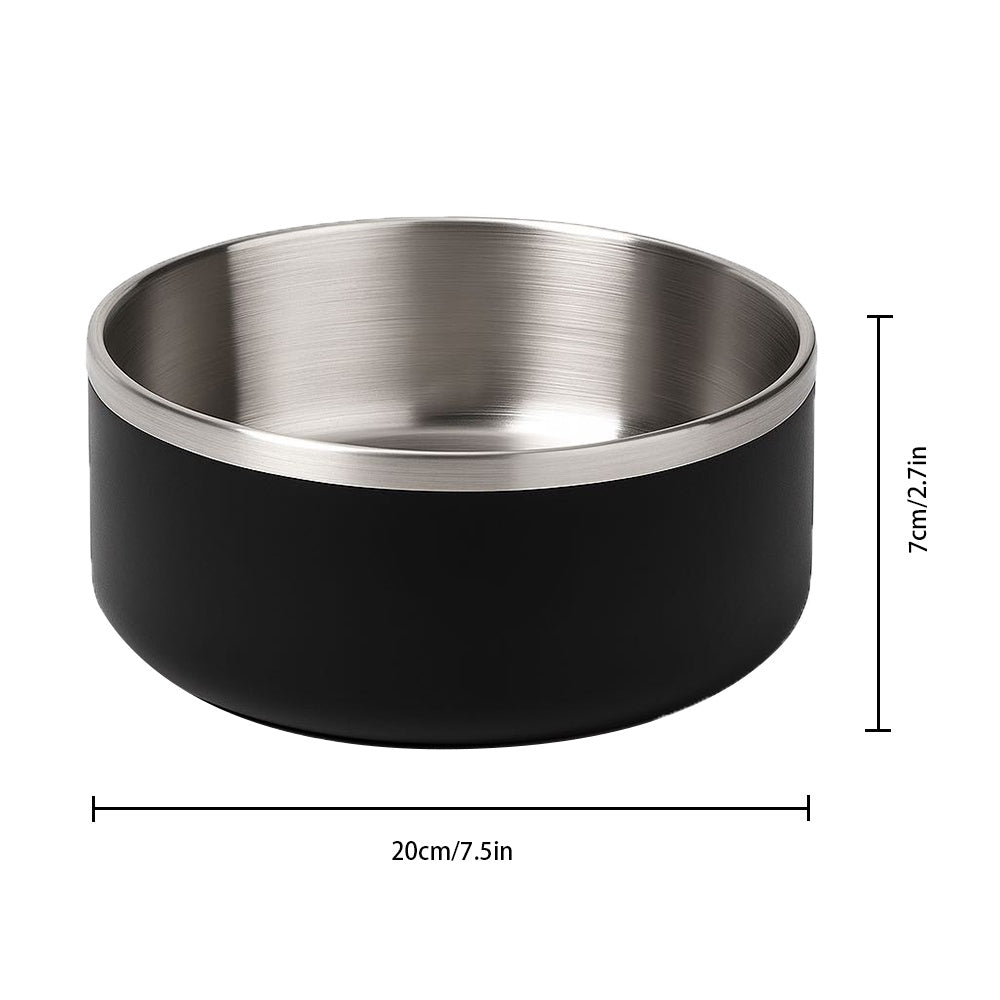 Stainless Steel Dog Bowl – 42oz Food & Water Bowl with Non-Slip Quiet Base, Dishwasher Safe