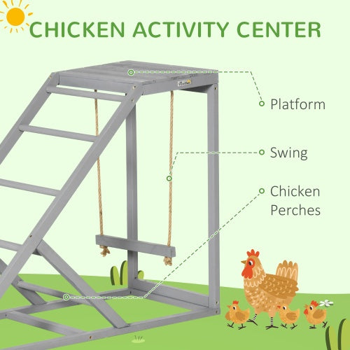 Swing Set with Chicken Perch & Hen Ladder – Wooden Chicken Coop Activity Toy for Healthy, Happy Hens