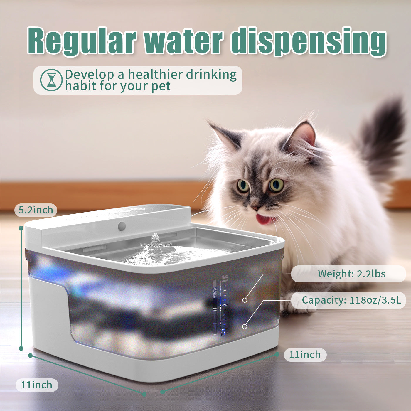 Automatic Pet Water Dispenser – Smart Cat & Dog Water Fountain with UV Sterilization and Wireless Induction