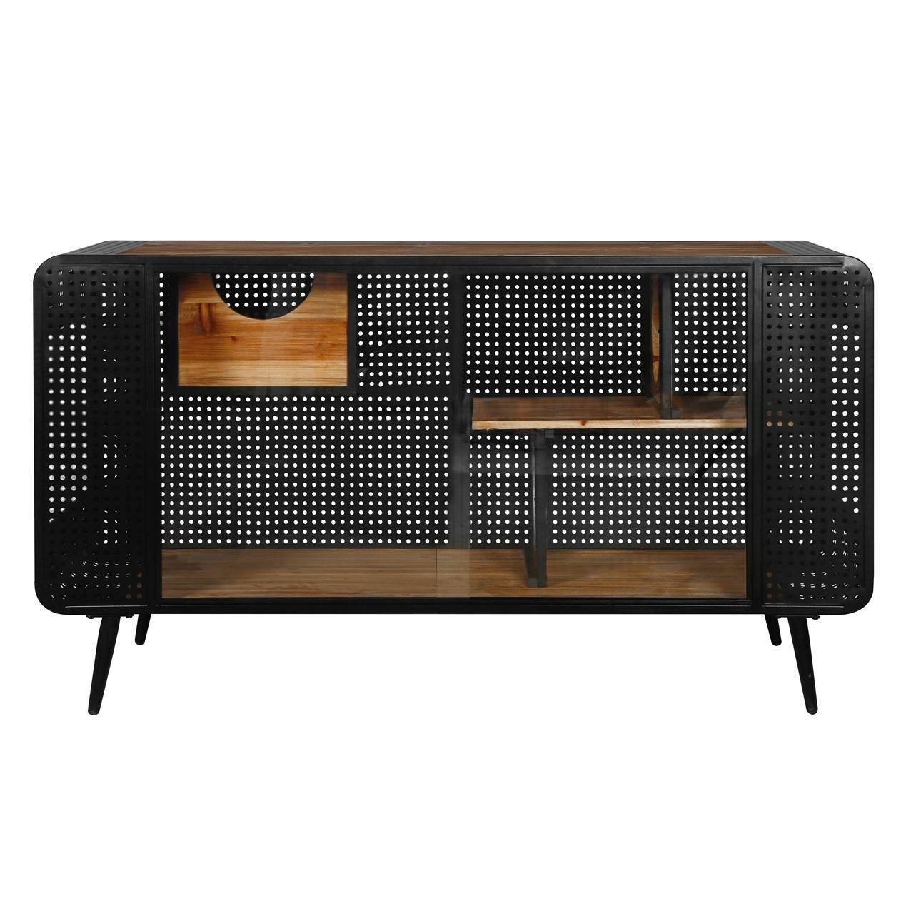 Spacious Cat House with Tempered Glass Doors – Modern Indoor Cat Enclosure, Black & Brown