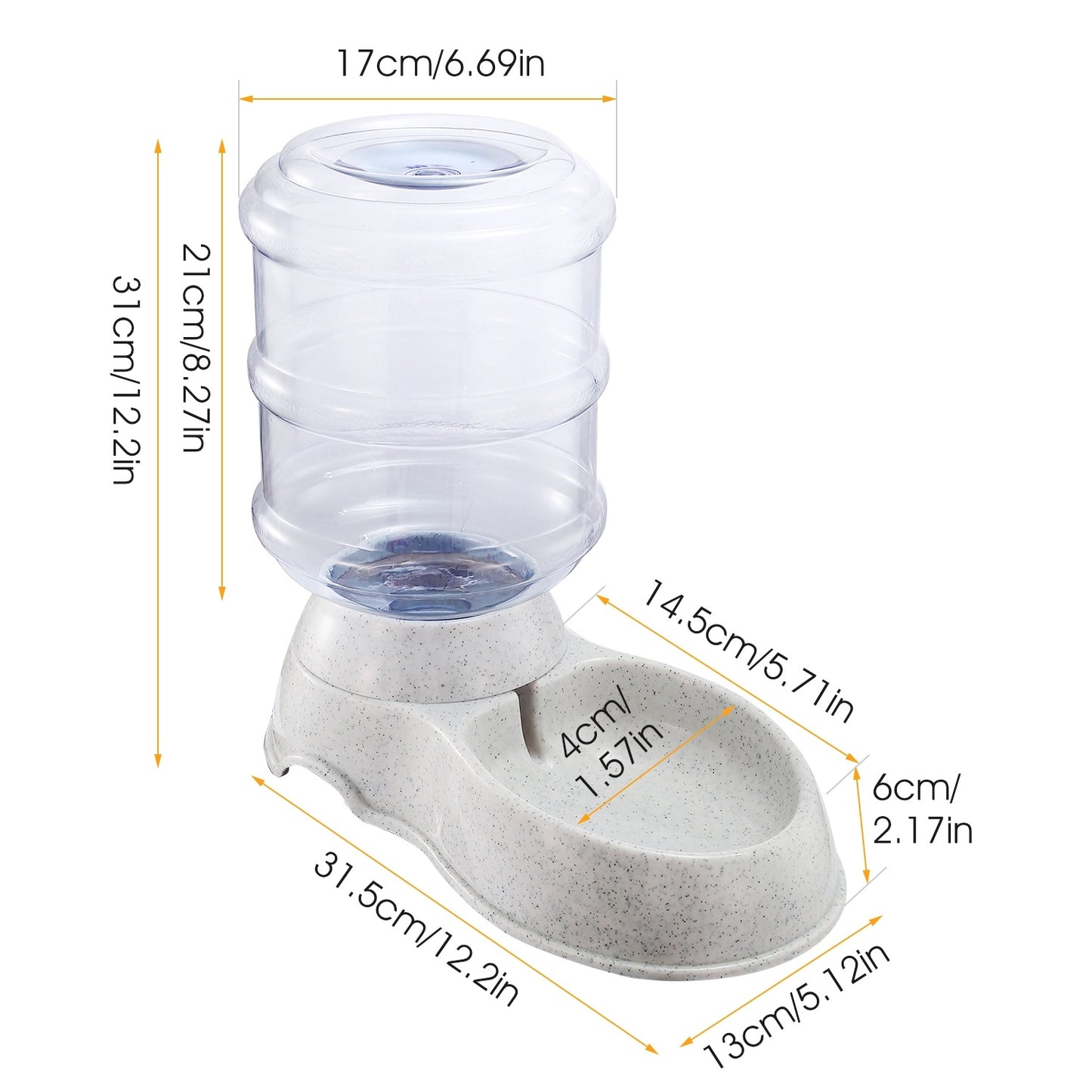 3.5L / 1 Gallon Pet Water Dispenser – Automatic Self-Dispensing Gravity Water Feeder for Cats and Dogs