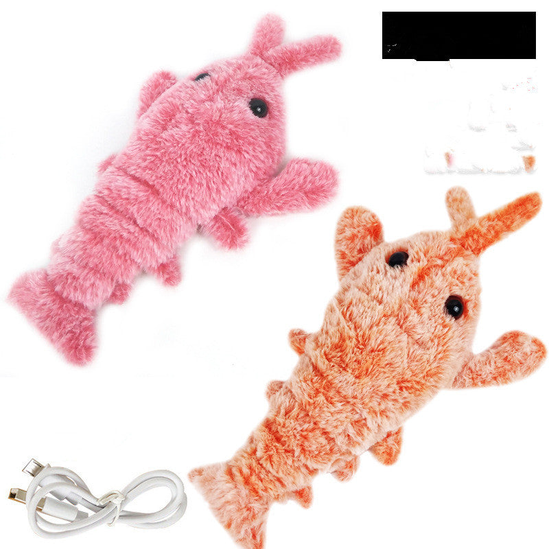 Electric Jumping Shrimp Cat Toy – USB Rechargeable Interactive Plush Lobster