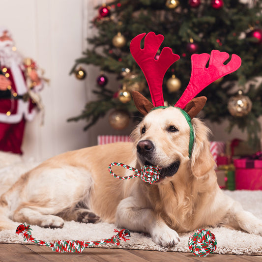 5Pcs Christmas Dog Rope Chew Toy Set – Safe, Durable, and Festive Pet Toys