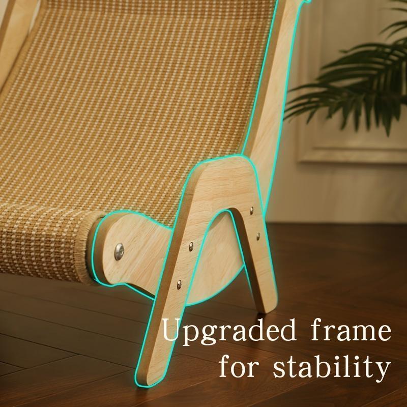 Fiery Lounge 2-in-1 Cat Hammock & Scratching Post – Durable Linen Rope Resting Chair for All Seasons